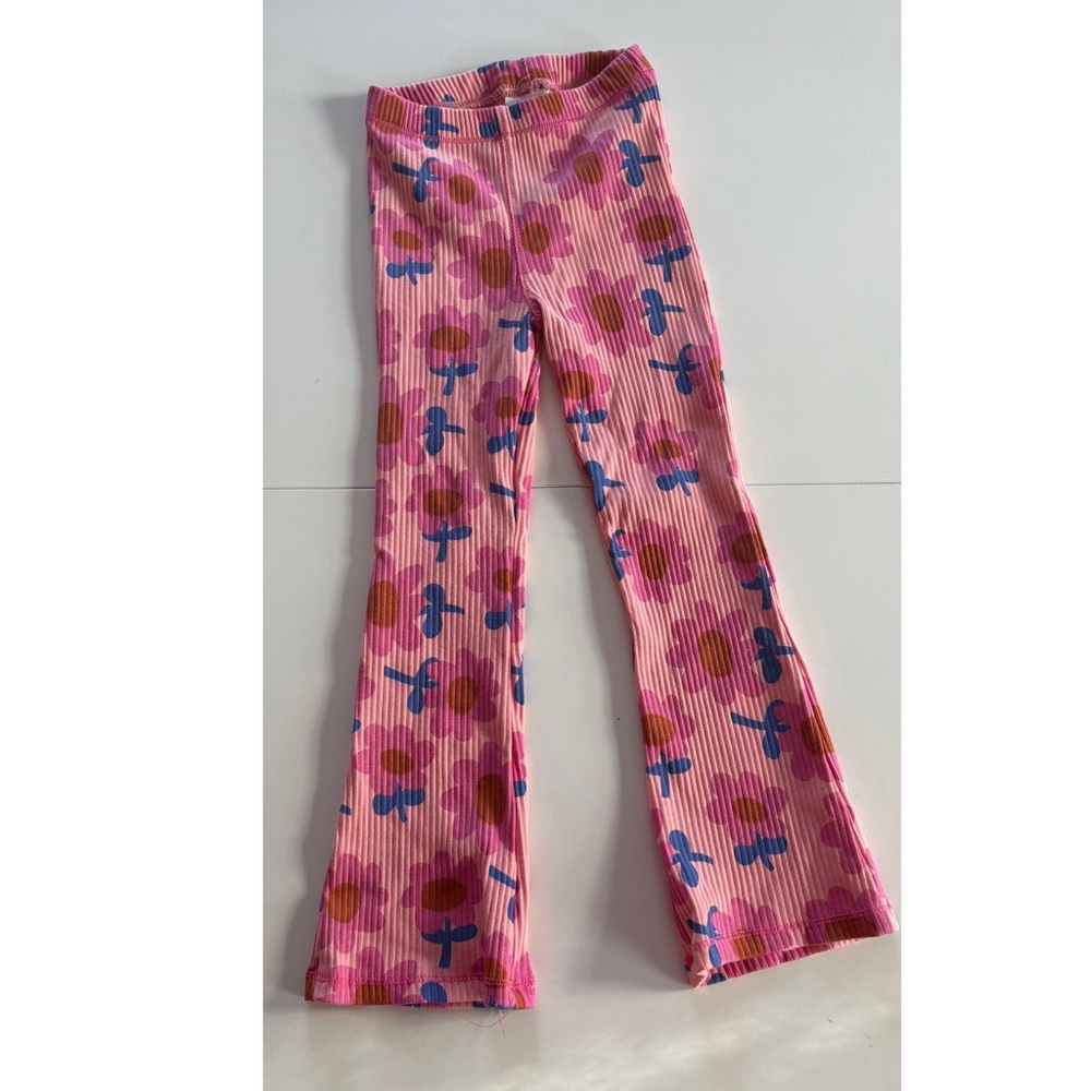 Zara Girls Bold Floral Graphic Flare Leggings